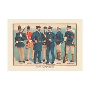  US Navy Uniforms 1899 #3 12x18 Giclee on canvas: Home 