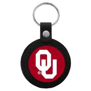   Oklahoma Sooners NCAA Classic Logo Leather Key Tag: Sports & Outdoors
