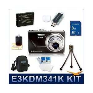  Kodak EasyShare M341 Black Bundle w/ 8GB SD, Reader, Case 