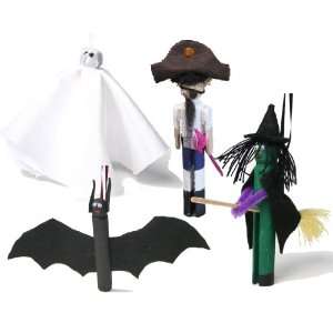  Halloween Traditional clothespin Craft Kit: Toys & Games