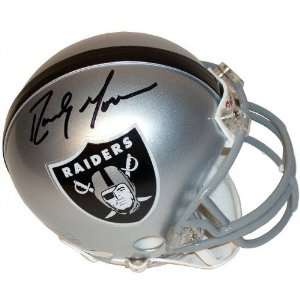 Randy Moss Oakland Raiders Autographed Mini Helmet:  Sports 