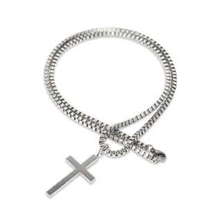   Steel 19 Inch Cross Pendant Chain Link Necklace Jewellery Jewelry