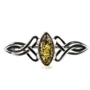   Color Amber Sterling Silver Celtic Design Brooche: Graciana: Jewelry