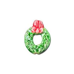  13mm Teeny Tiny Green Wreath Ceramic Beads Arts, Crafts 