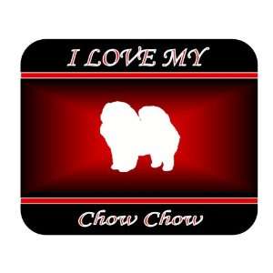  I Love My Chow Chow Dog Mouse Pad   Red Design 