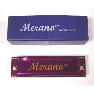  Merano HA10 Blues Harmonica, Key of C   Purple Musical 