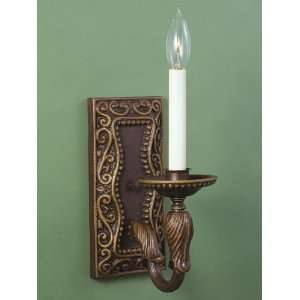 Elegant Tradition Wall Sconce Single Light Fixture In Oiled Bronze 