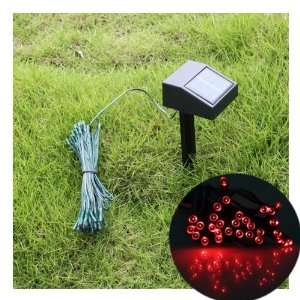   Solar String Fairy Lights Red Outdoor Waterproof Ceremony Xmas Party