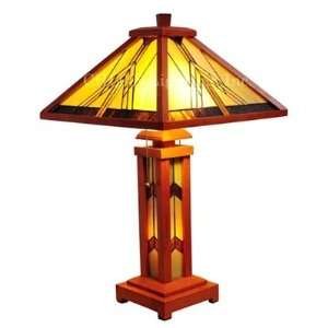   Double Lit Stained Glass Table Lamp   21 Shade: Home Improvement