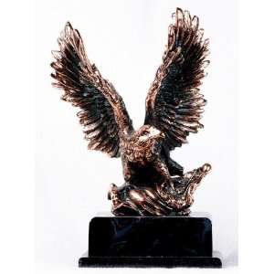   Bald Eagle Spreads Wings Holding American Flag Statue: Home & Kitchen