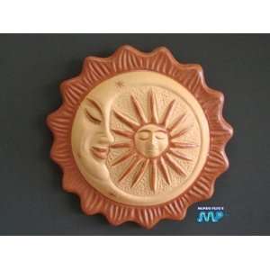  Sun and Moon Theme Red Clay Ceramic 11 Plaque Folk Hangin 