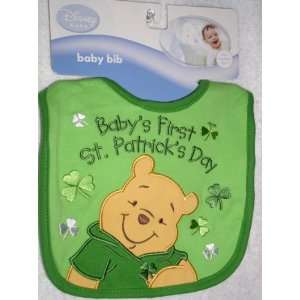   Disney Baby Winnie the Pooh   Babys First St. Patrick Day Bib: Baby