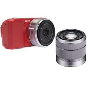  Sony NEX 3 Red 14MP Digital Camera Bundle Electronics