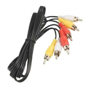   5M Black 3 RCA M/M Audio Video Adapter AV Cable for VCR Electronics