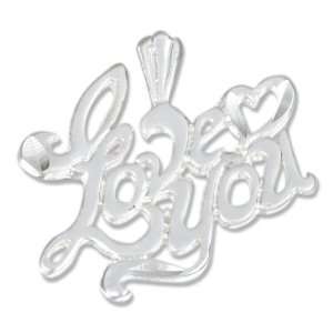  Sterling Silver I Love You Script Charm.: Jewelry