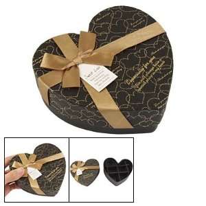  Rosallini Heart Shaped Black Gold Tone Paper Chocolate Gift Box 