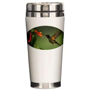  Ceramic Travel Drink Mug Green Violetear Hummingbird 