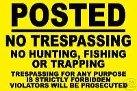 PROPERTY SIGN   Posted   No Trespassing   #PS 430^  