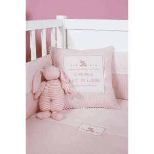    personalized embroidered baby pillow   pink bunny: Toys & Games