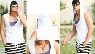 2012 New Mens Korean Style Fashion Slim Hooded T Shirt Tops MCH1030 