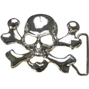  Skull Cross Bones Silver Plated Belt Buckle: Everything 