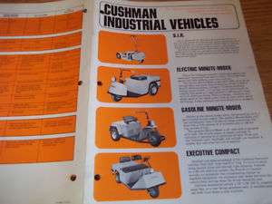 early 1970s Cushman Industrial Vehicles brochure  
