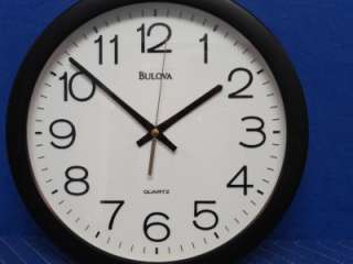 12 Bulova C4580 Quartz Black/White 12 Hour Wall Clock TOP R  