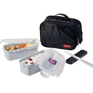    Lock&Lock Lunch Box Set with Black Double Zip Bag