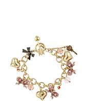 Betsey Johnson   Iconic Pink Bow Charm Toggle Bracelet
