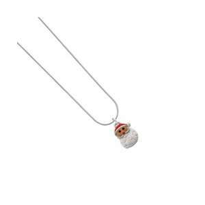  Santa Face with Curly Beard Snake Chain Charm Necklace 