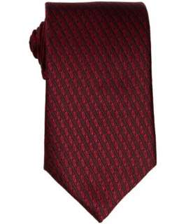 Gucci red dotted diagonal striped silk Don tie