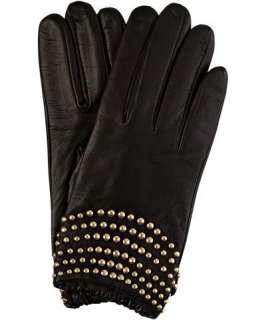 Portolano teak leather studded driving gloves