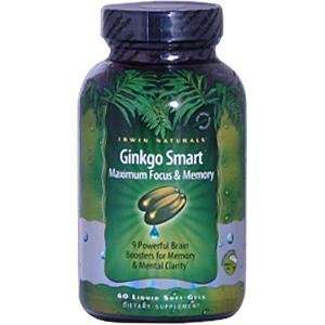 Irwin Naturals, Ginkgo Smart, Maximum Focus & Memory, 60 Liquid Soft 