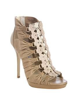 Jimmy Choo tan leather and snakeskin Ember cutout heeled sandals