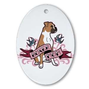  Boxer Mom Tattoo Cool Oval Ornament by 