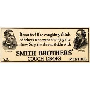  1923 Ad Smith Brothers Cough Drop Menthol Throat Health 