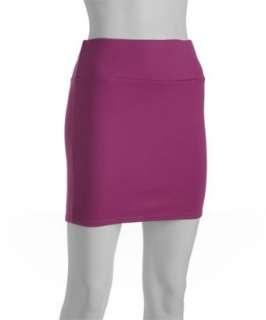 Necessary Objects pink stretch poly mini pencil skirt   up to 