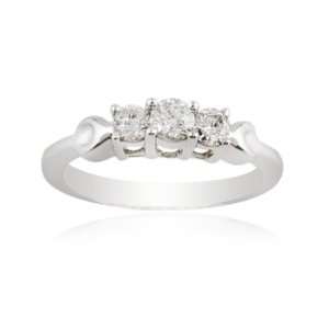 50cttw Diamond Three Stone Ring (SI Clarity,G H Color) in 14K White 