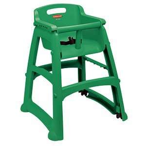   Green Sturdy Chair Restaurant High Chair with Wheels: Baby