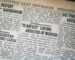 Early 1926 AL CAPONE Gangster War Chicago OLD Newspaper  