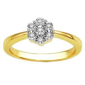    10K Yellow Gold 0.10cttw Diamond Promise Fashion Ring: Jewelry