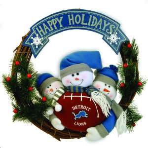  20 NFL Detroit Lions Happy Holidays Triple Snowman 
