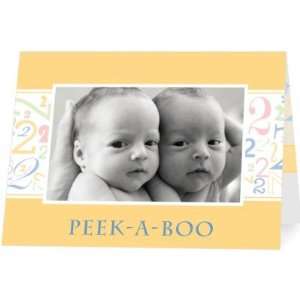  Twins Birth Announcements   Peek A Boo Duo: Cream By Shd2 
