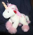   CUTE~ Russ Berrie Aurora Unicorn Pink White 9 Plush Hearts Soft w/tag