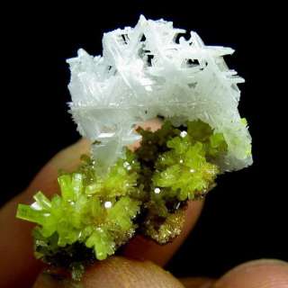   crystal formation with green pyromorphite it has pure white color