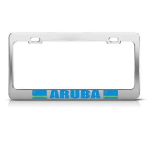 Aruba Flag Aruban Country license plate frame Stainless Metal Tag 