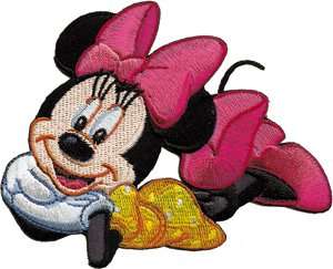    Disney Minnie Mouse   3.25 Cute Pink Bow Cartoon Patch: Clothing