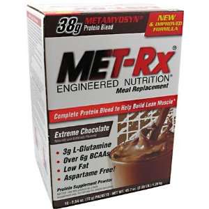Met Rx USA Meal Replacement Protein Powder, Extreme Chocolate, 18  