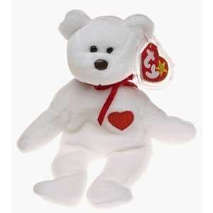  Valentino the White Heart Bear   Beanie Baby: Toys & Games