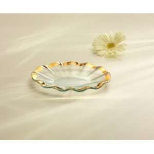  Ruffle small oval tray Handmade glass 8 1/2 x 6 1/2 small 